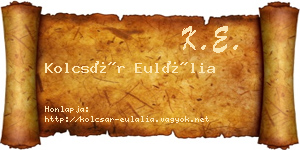 Kolcsár Eulália névjegykártya